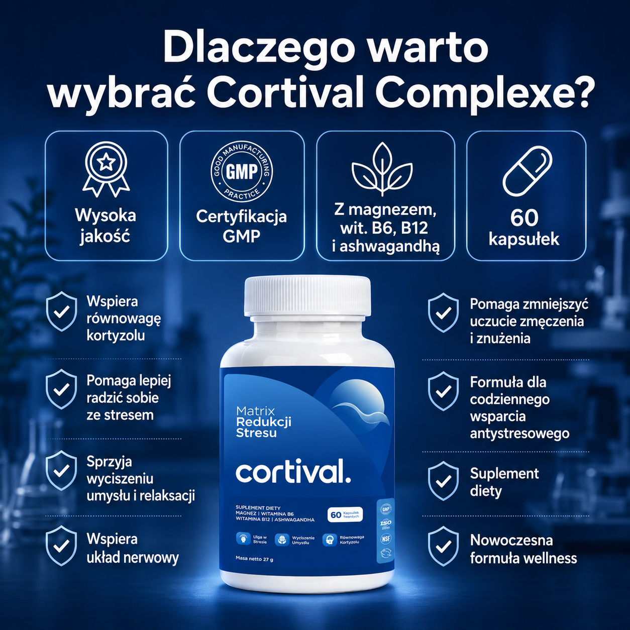 Cortival Complexe® Suplement na Wsparcie Równowagi Kortyzolu i Odporności na Stres